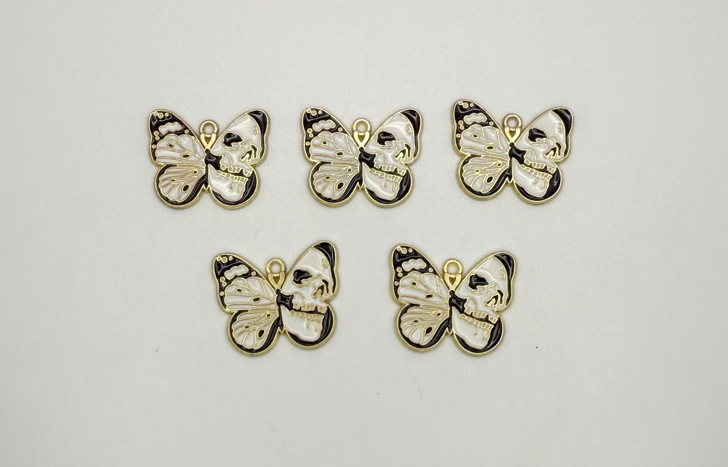 Gold Skull Butterfly DIY Charms