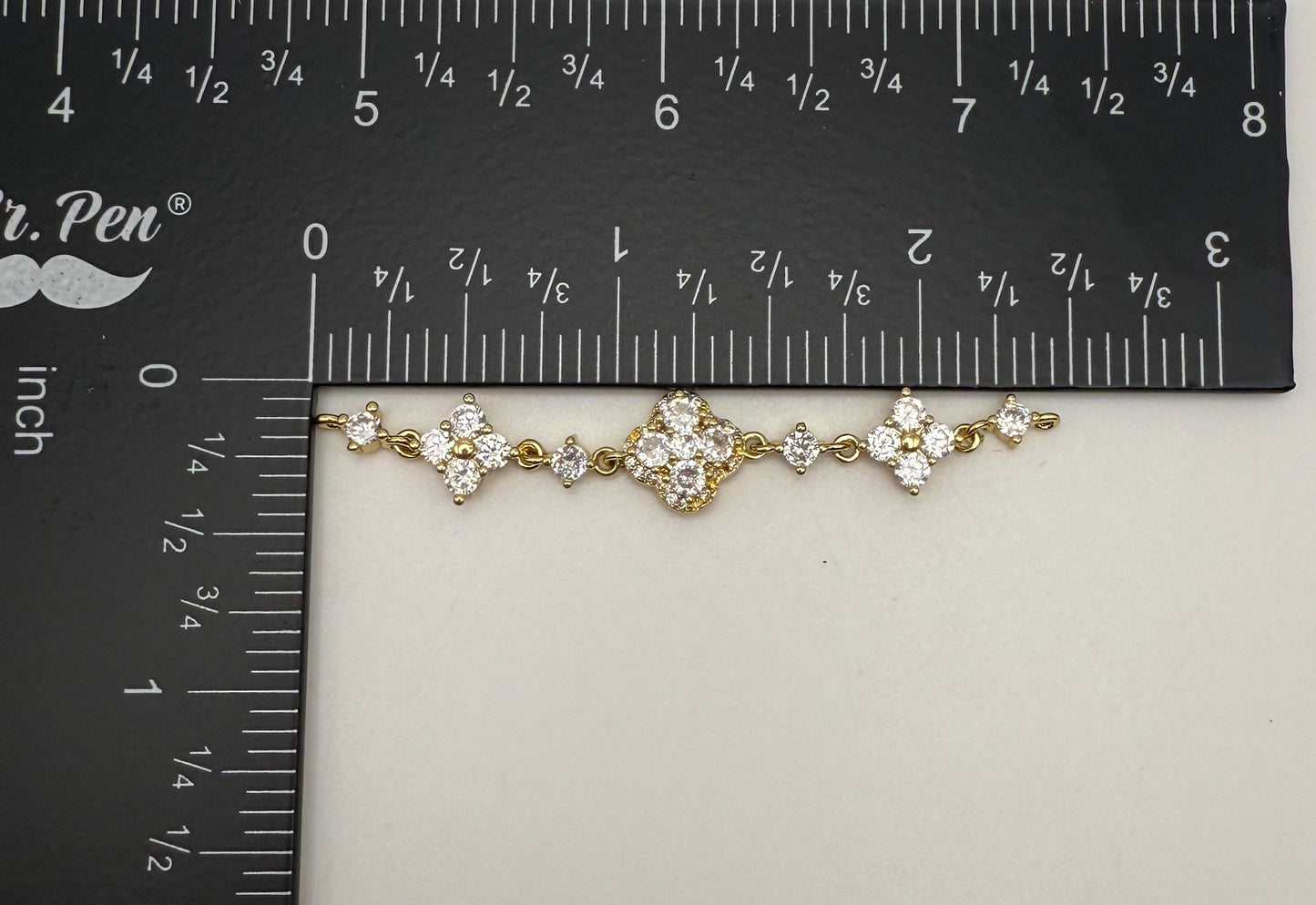 Zircon Clover Design DIY Connector Charms Gold & Silver