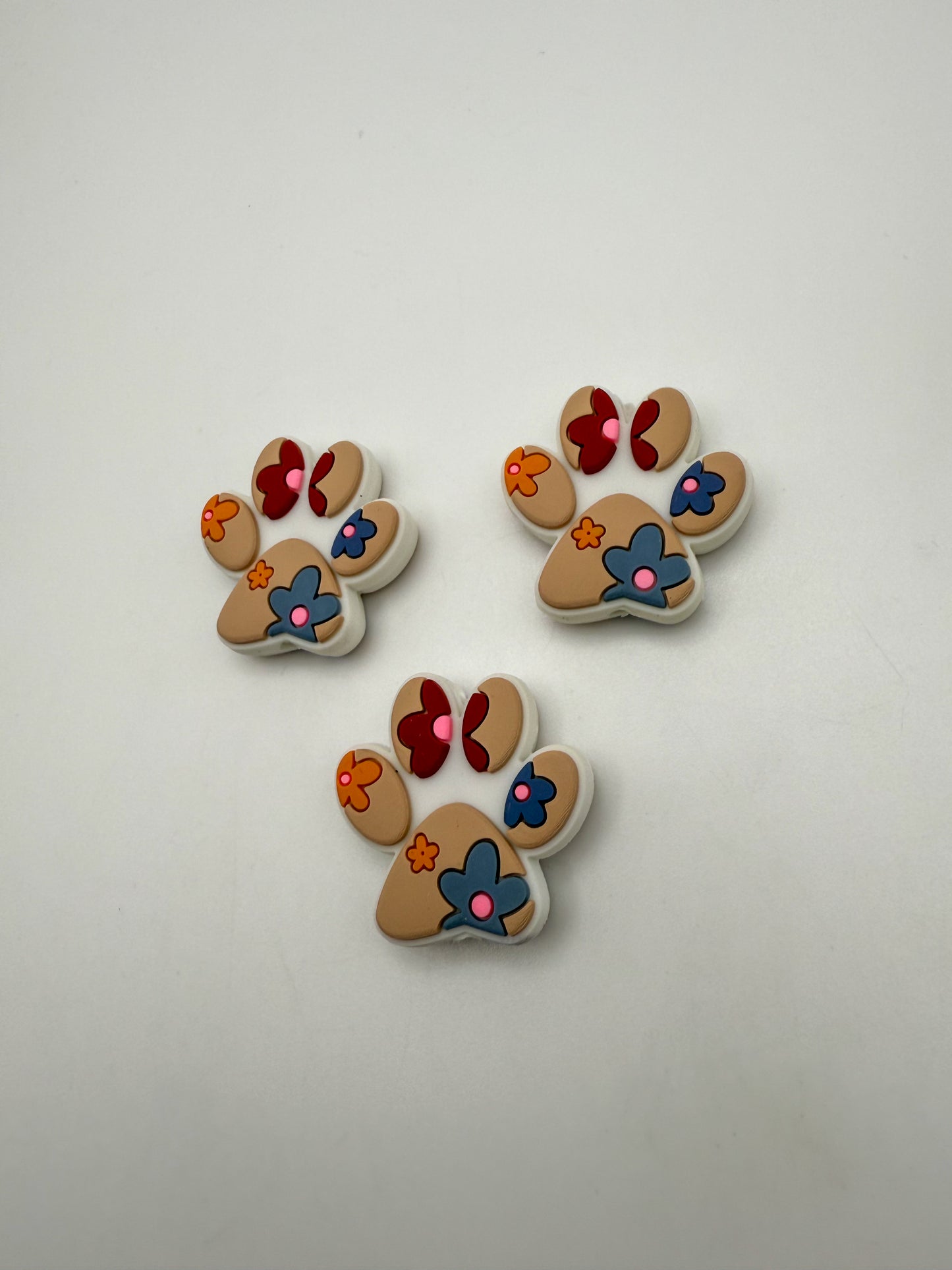 Silicone Printed Paw DIY Focal Beads
