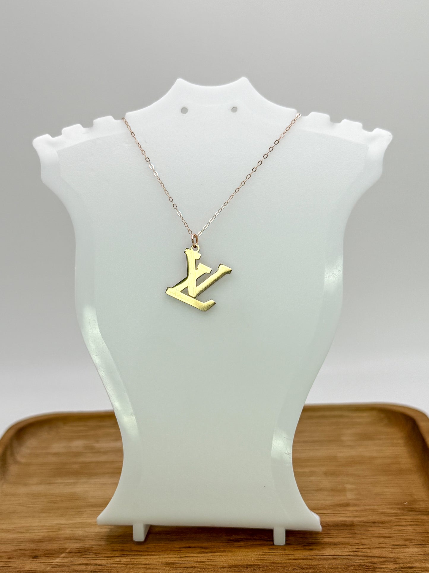 Rose Gold S925 Sterling Silver LV Designer Necklace