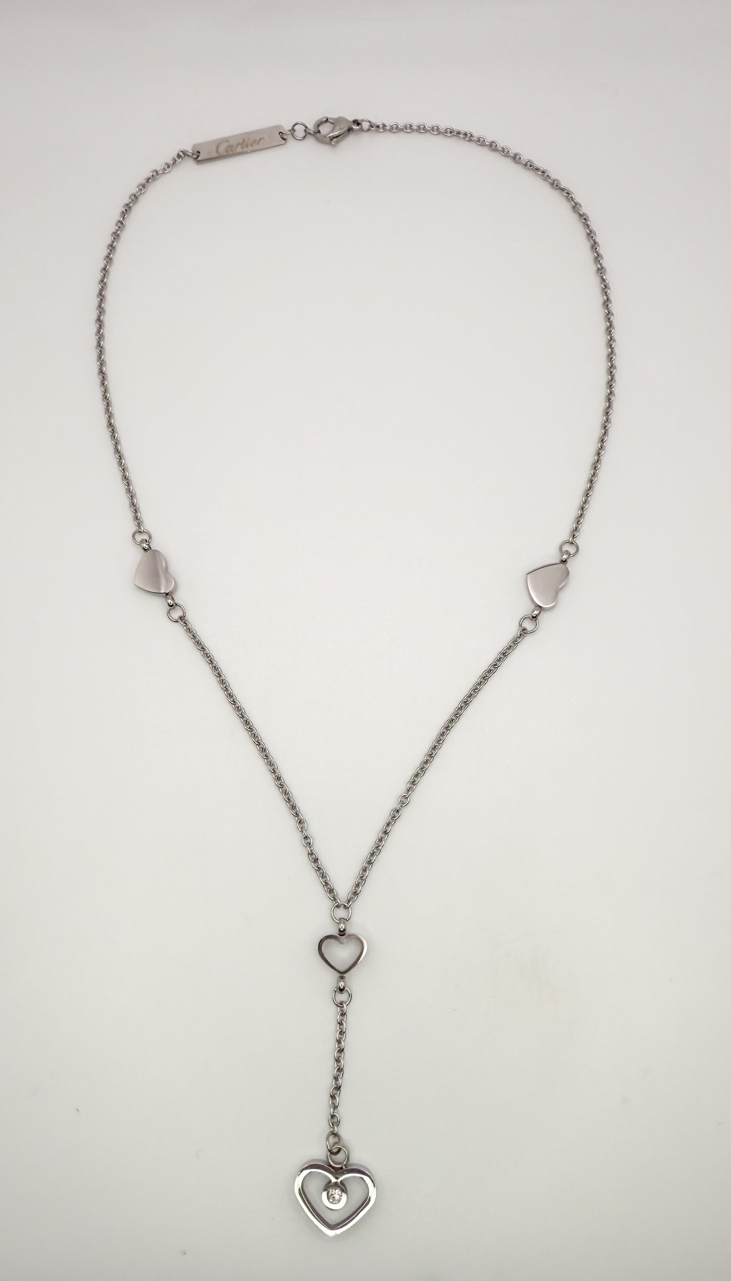 Silver Cartier Designer Heart Necklace