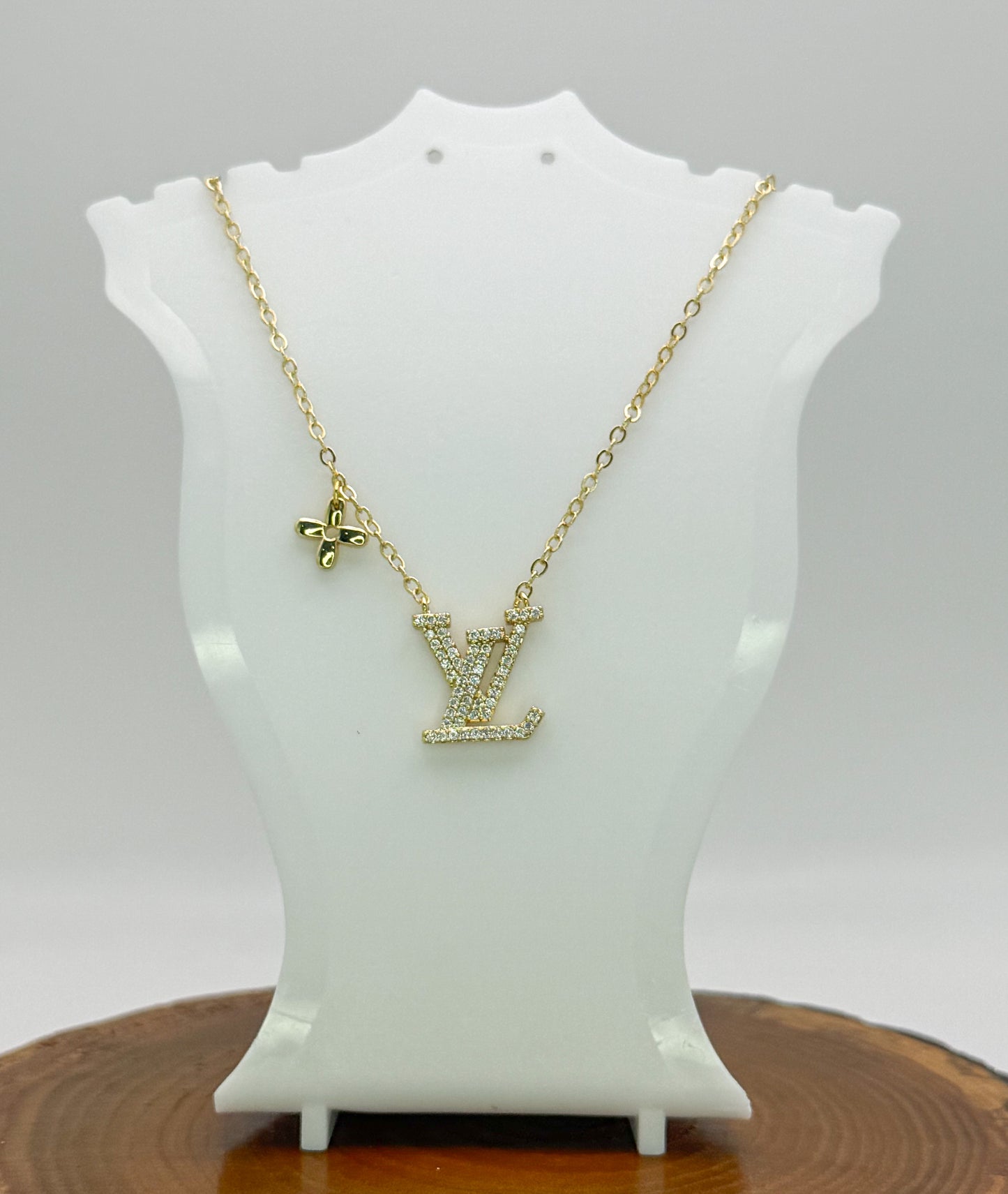 High Quality LV Designer Bling Gold Adjustable Necklace