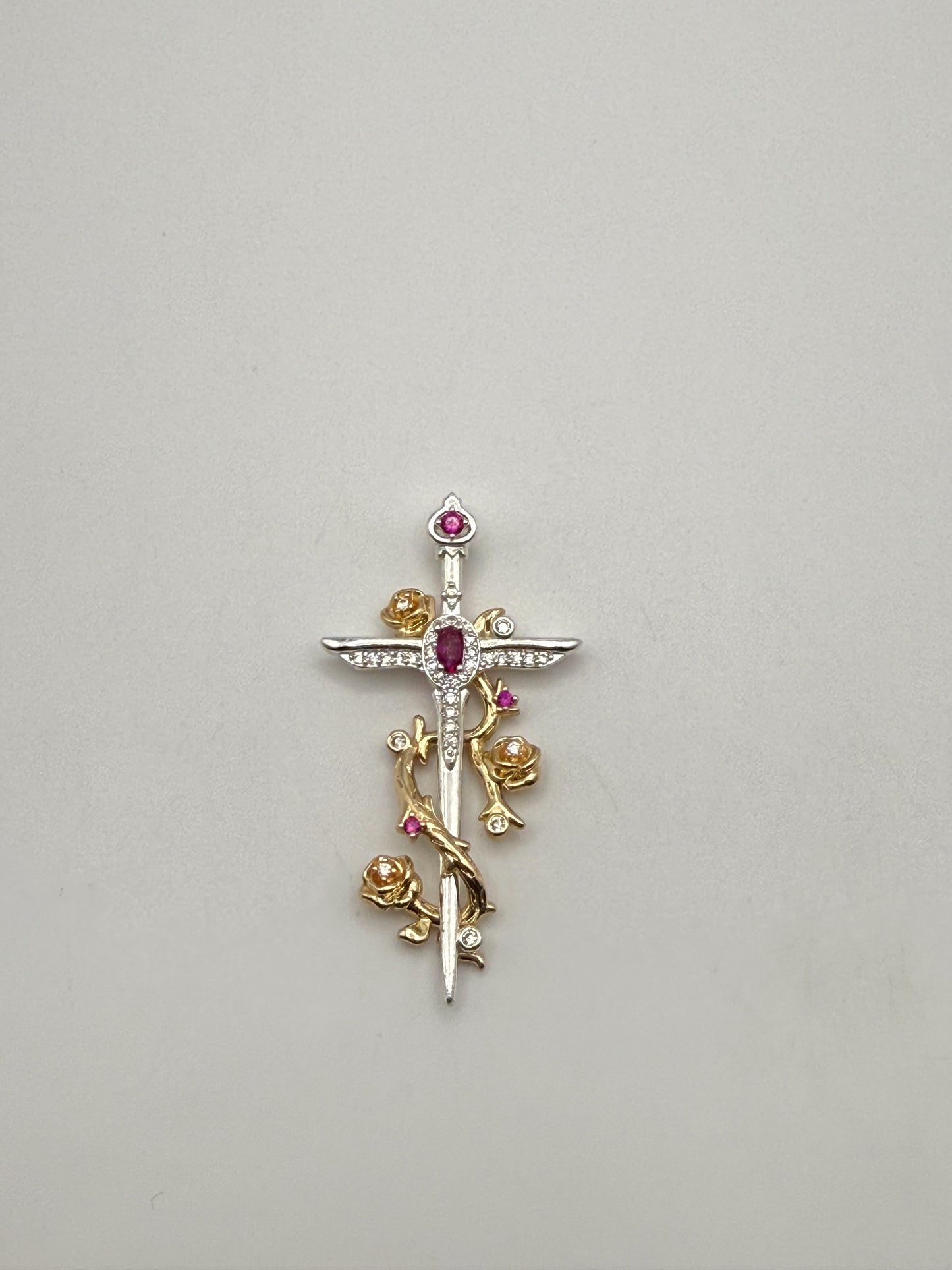 Gold Rose covered on Silver Cross Dragger