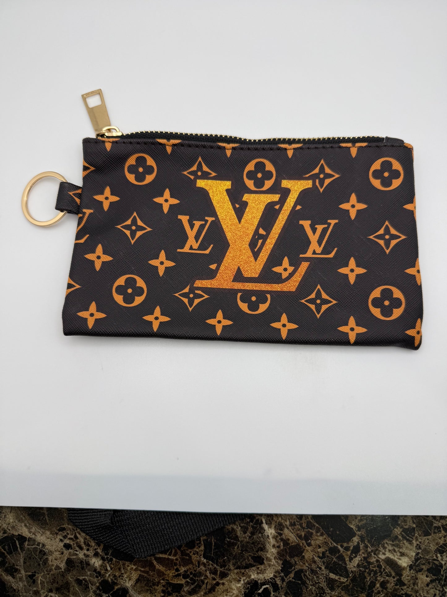 LV Brown & Tan Keychain Wallet Accessory
