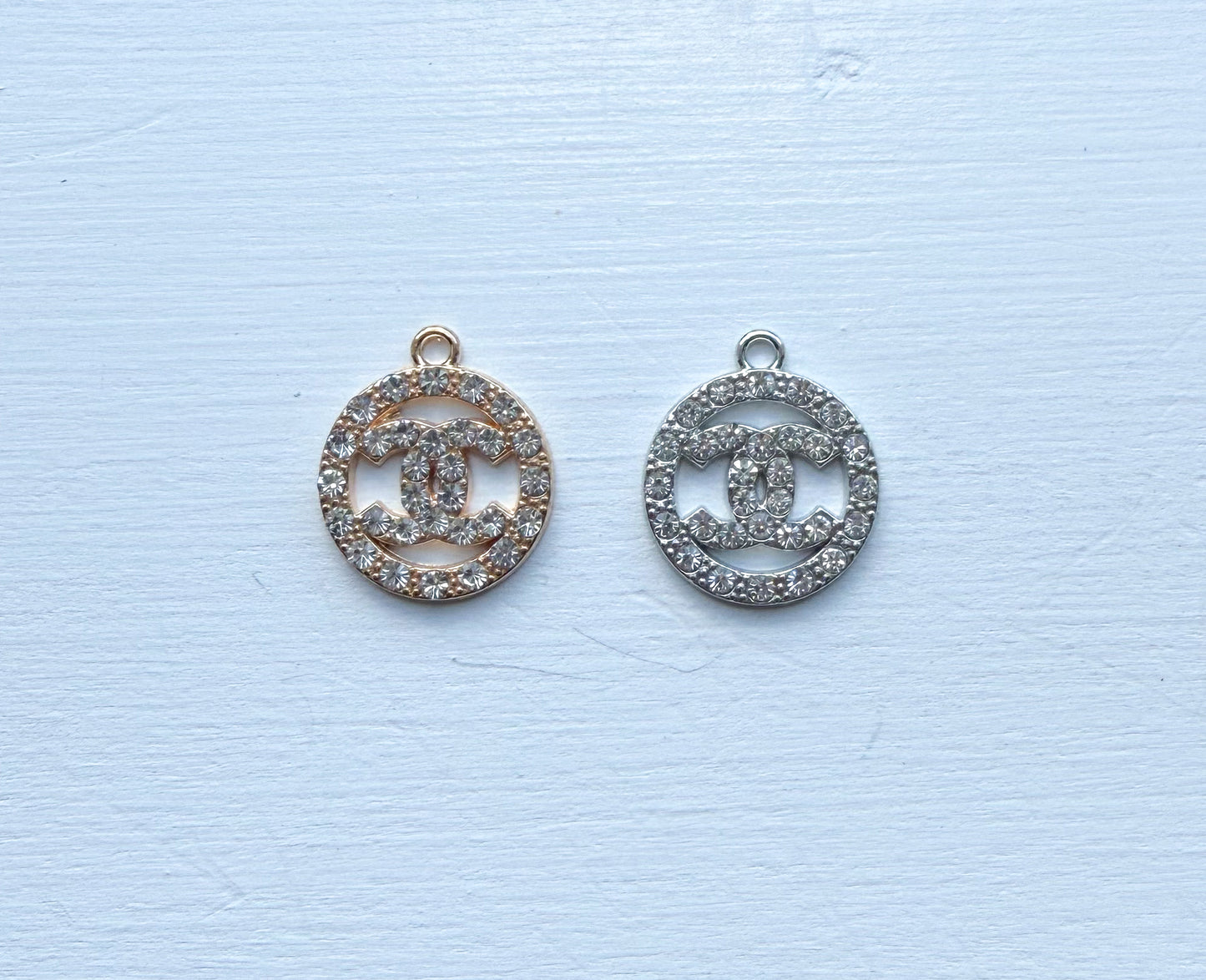 CC Sparkling Round Gold & Silver DIY Charm