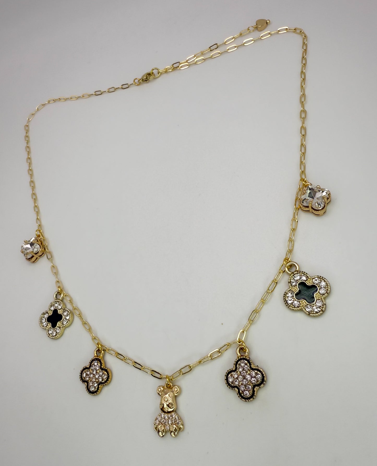 LV Inspired Gold Charm Necklaces