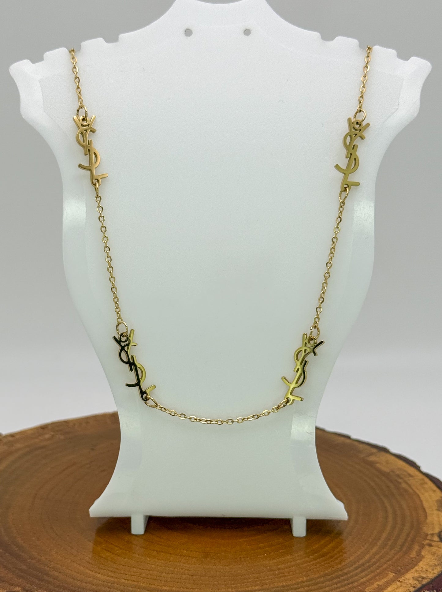 Gold YSL Designer Statement Necklace