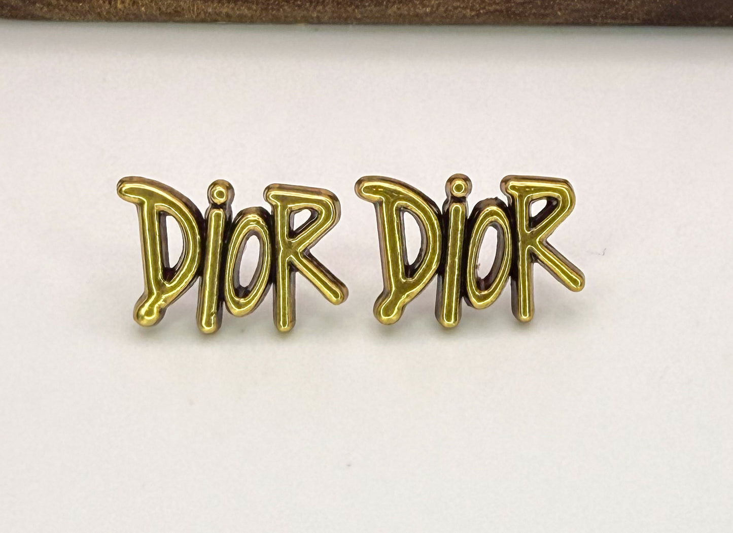 Gold Dior Stud Earrings