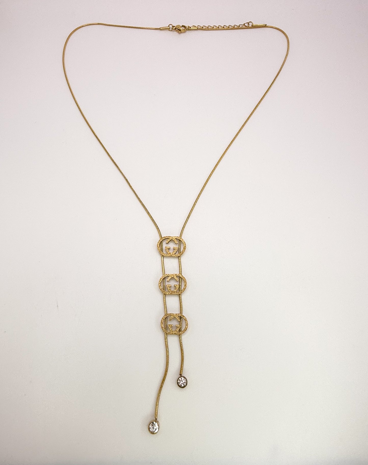 Long GG Designer Gold Necklace