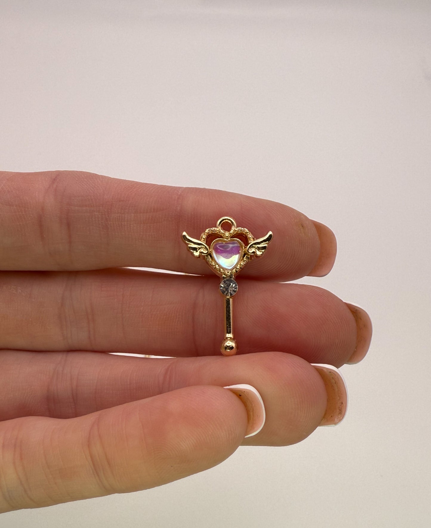 Gold Heart with Wings Wand DIY Charm-Sailor Moon Wand