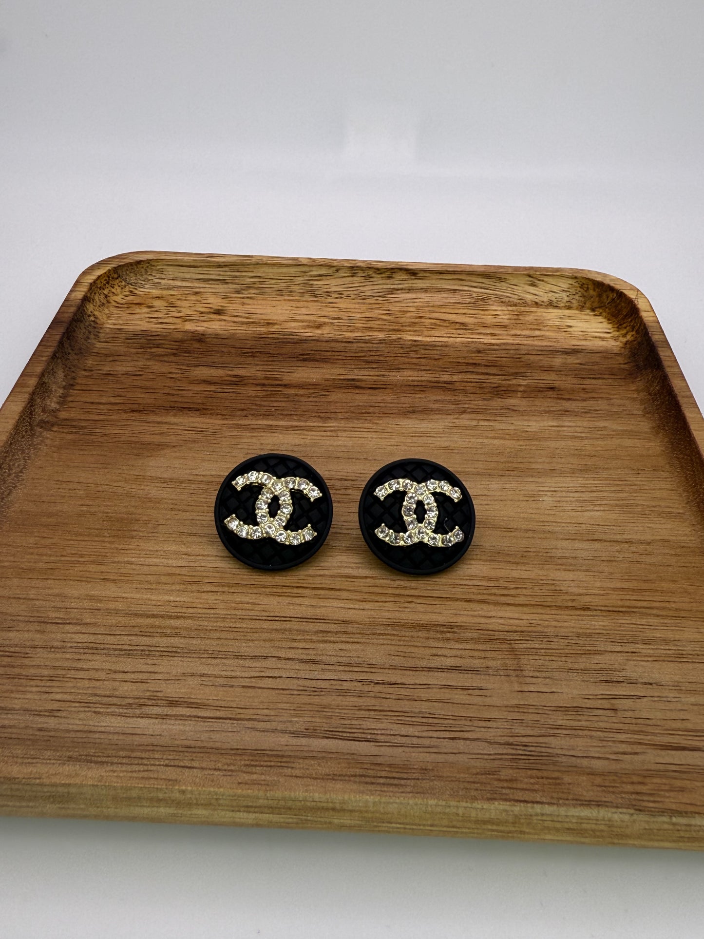 CC Shaped Stud Earrings