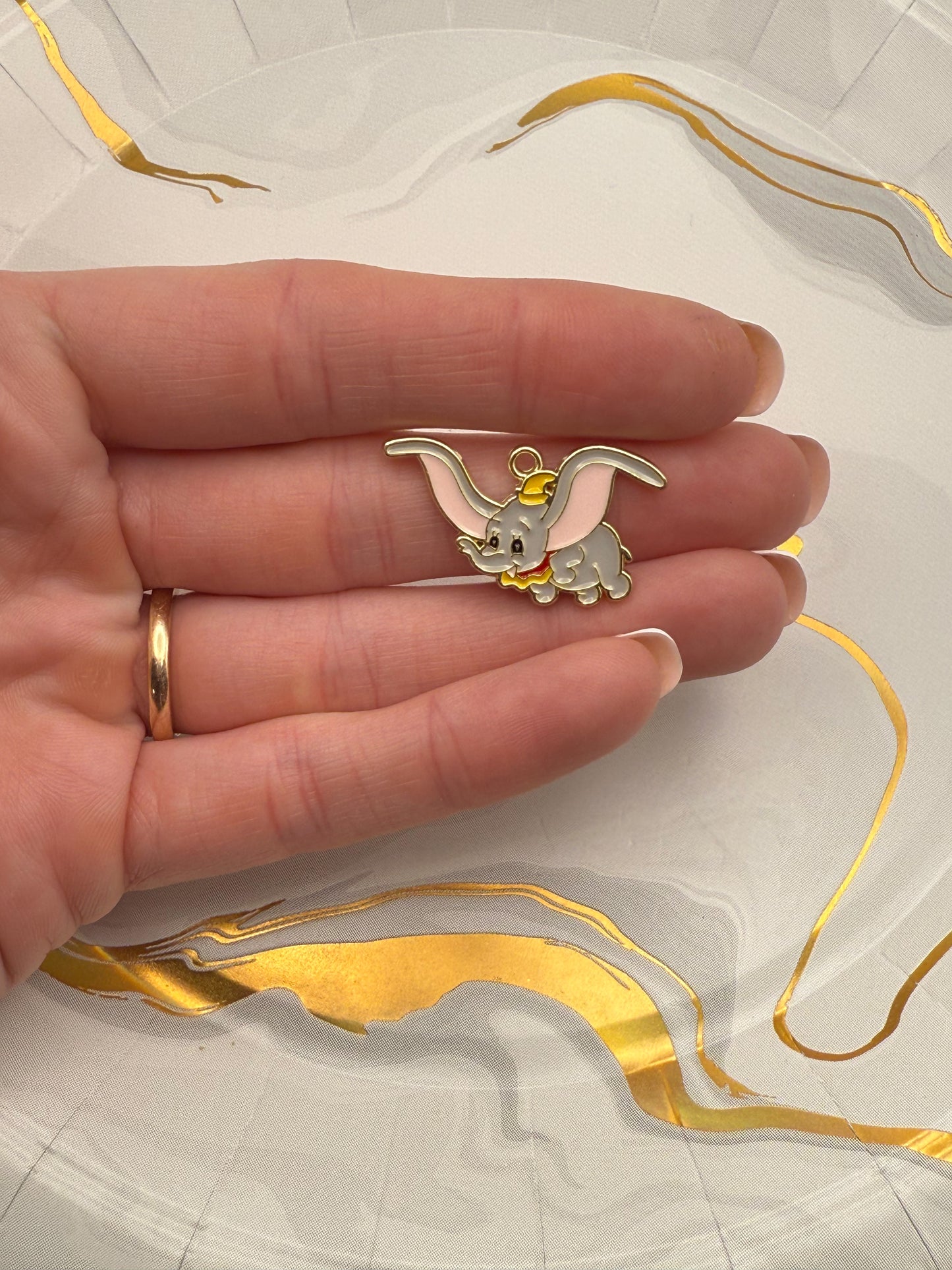 Dumbo The Flying Elephant DIY Gold Metal Charms