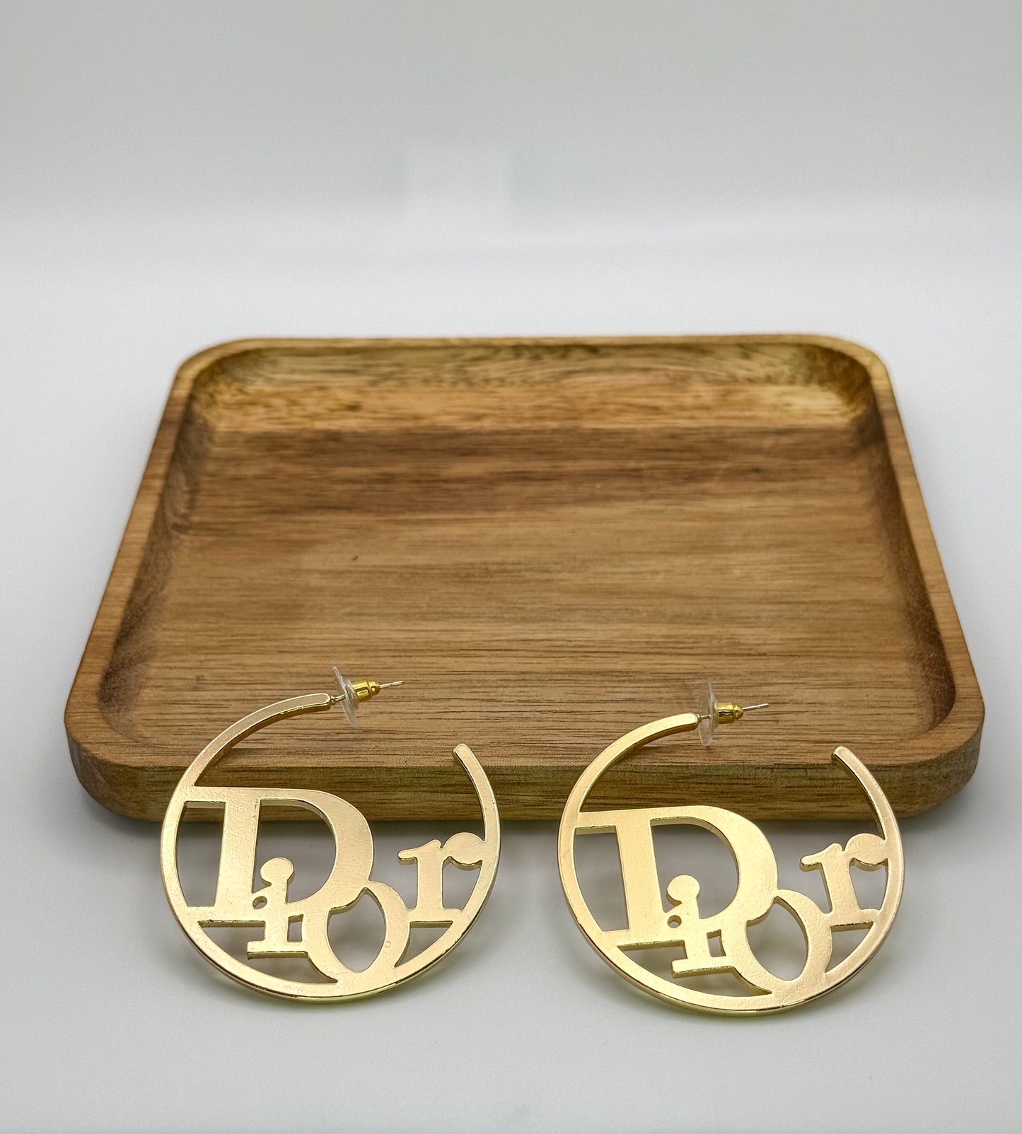 Gold Dior Hoop Earrings