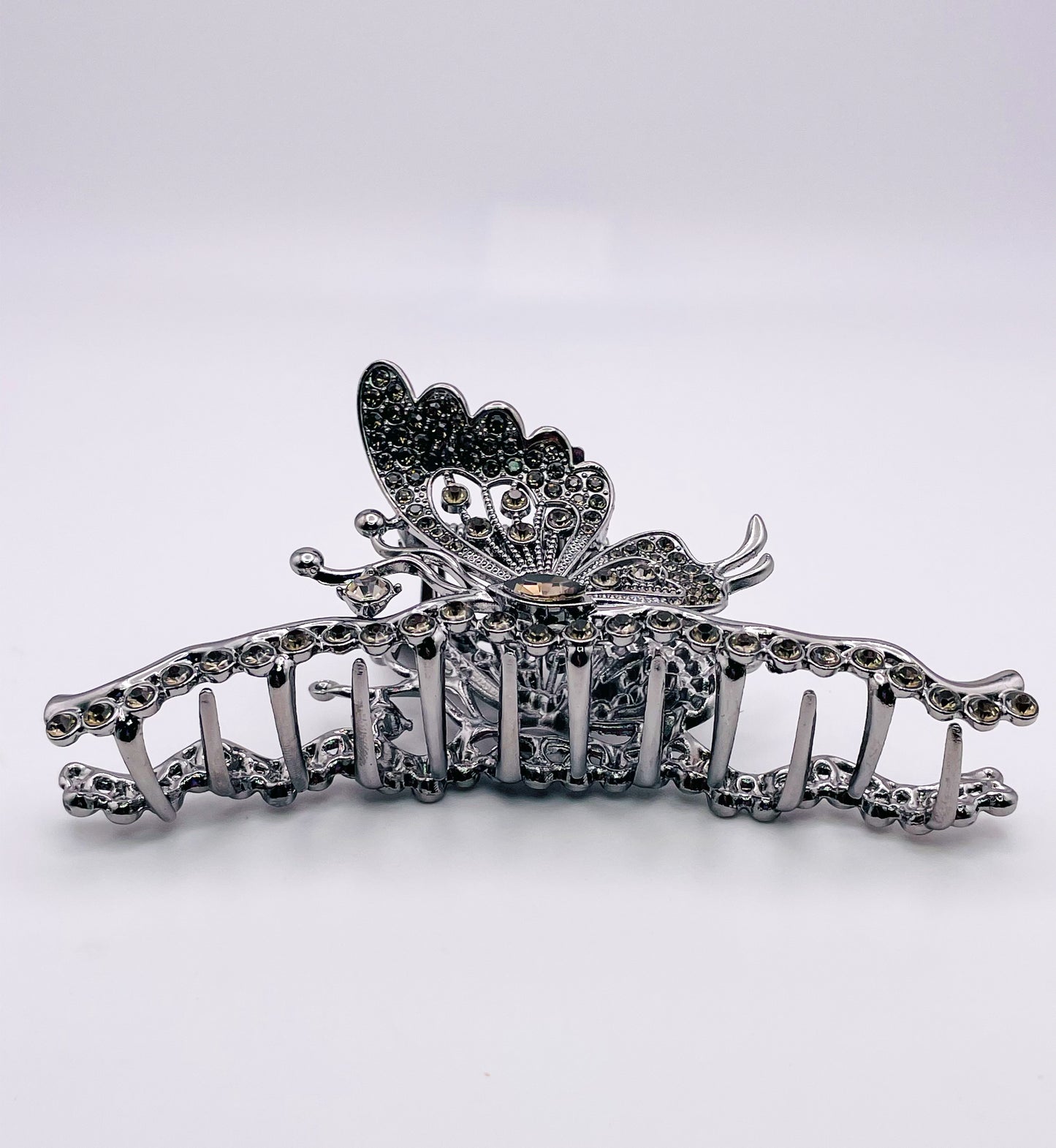 Large Black Bling Butterfly Hair Clip