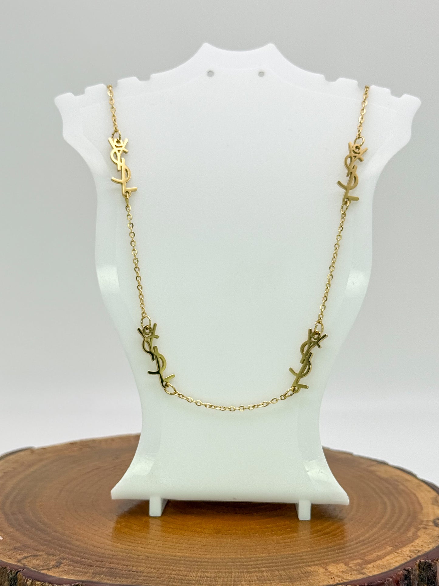 Gold YSL Designer Statement Necklace