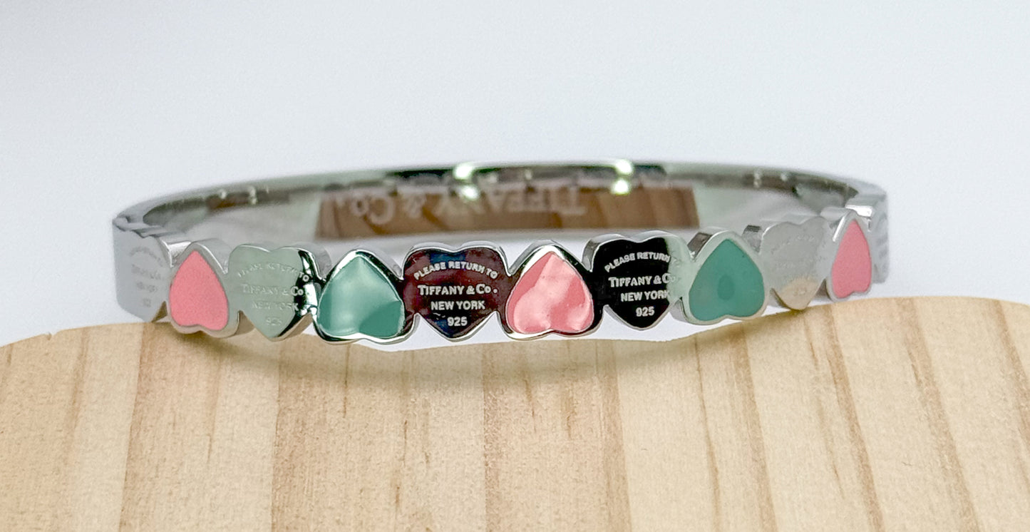 Tiff & Co. Stainless Steel Gold & Silver Bangles