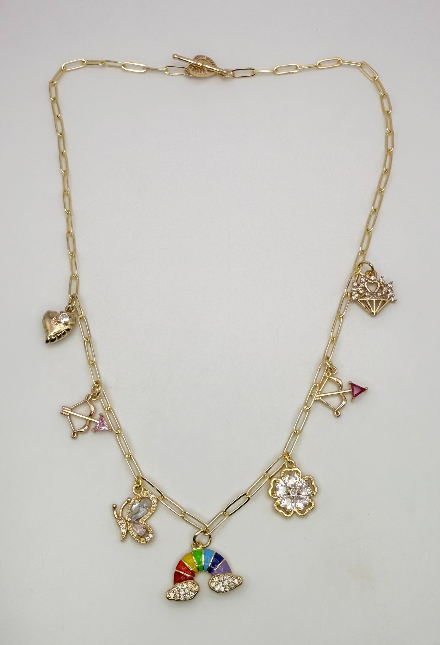 Over the Rainbow Gold Charm Necklace