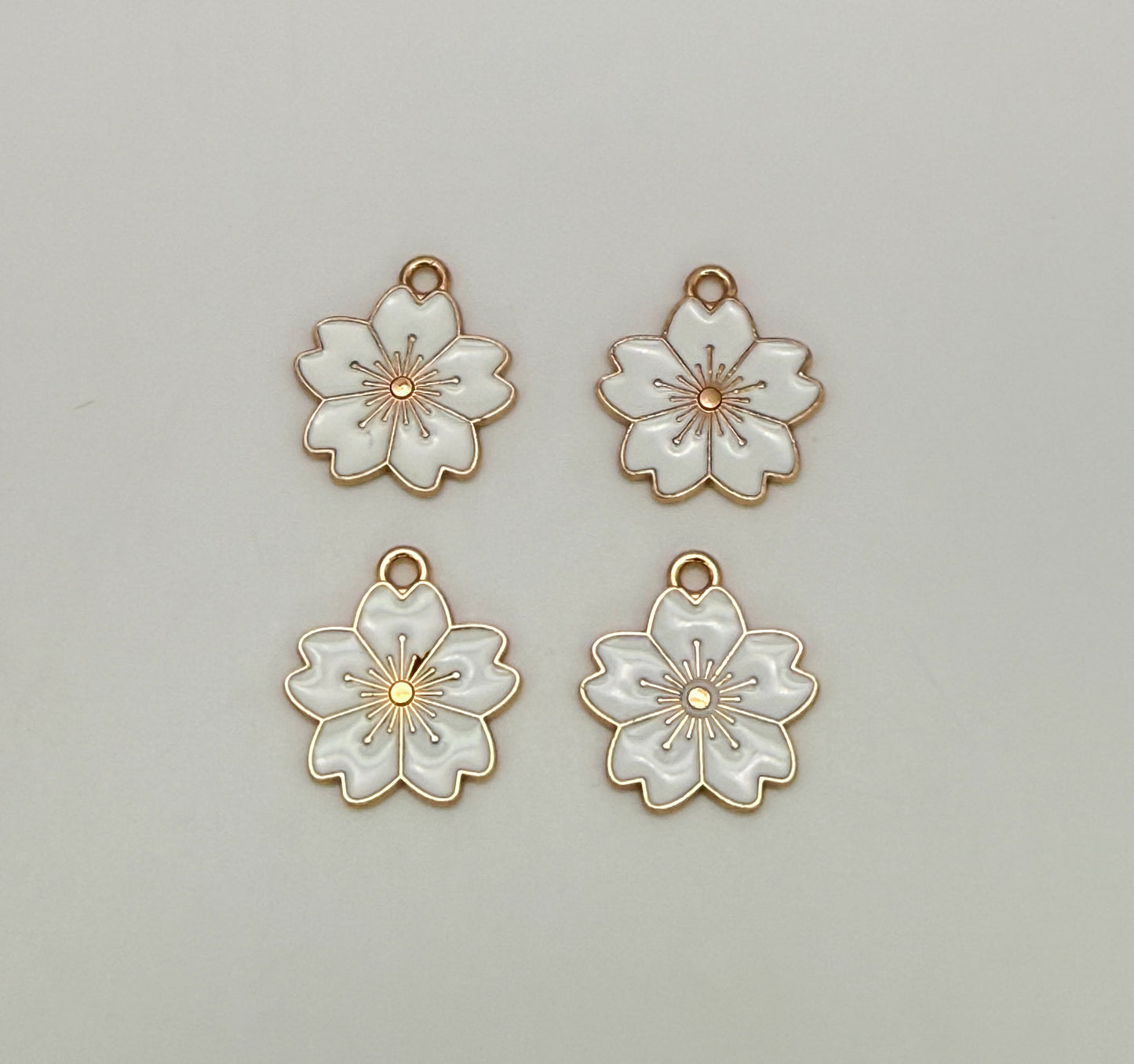 Gold Sakura Flower DIY Metal Charms