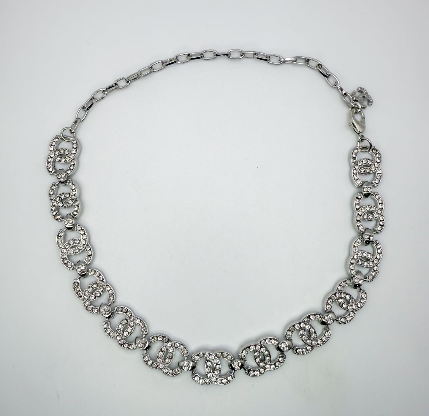 Elegant CC Designer Silver or Gold Matching Necklace and Bracelet set