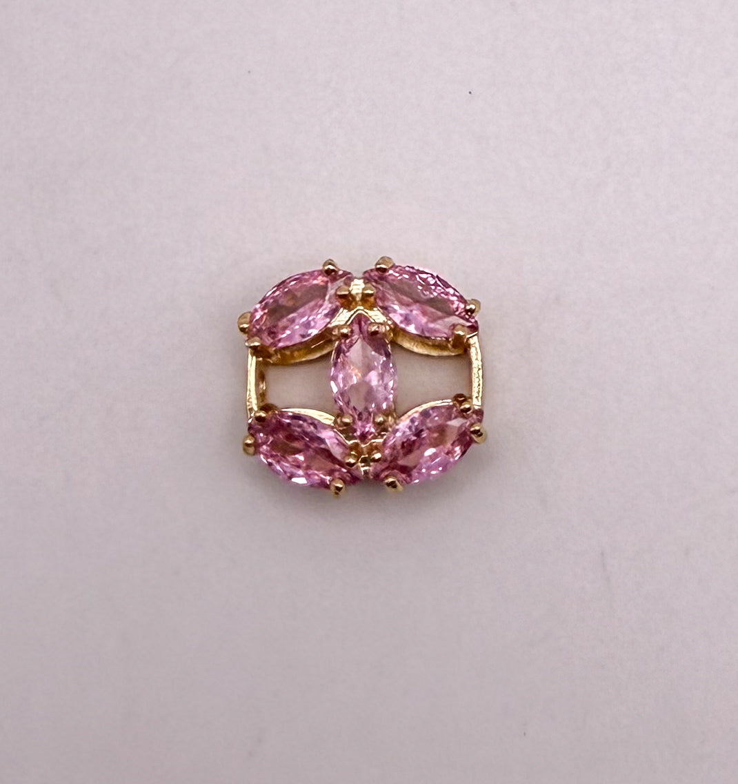 Big CC Rhinestone Gold or Silver Spacer Metal Charm Bead for DIY Jewelry Making