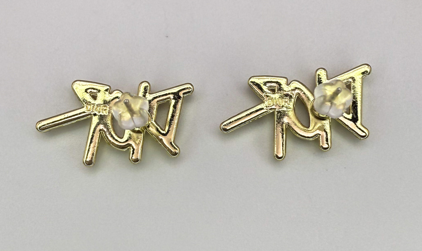 Gold Dior Stud Earrings