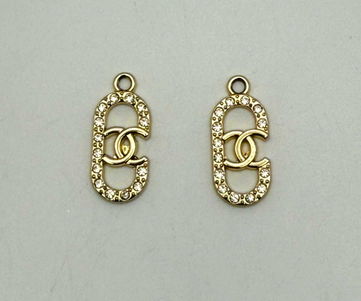 Gold and Silver Oval CC Designer DIY Charms
