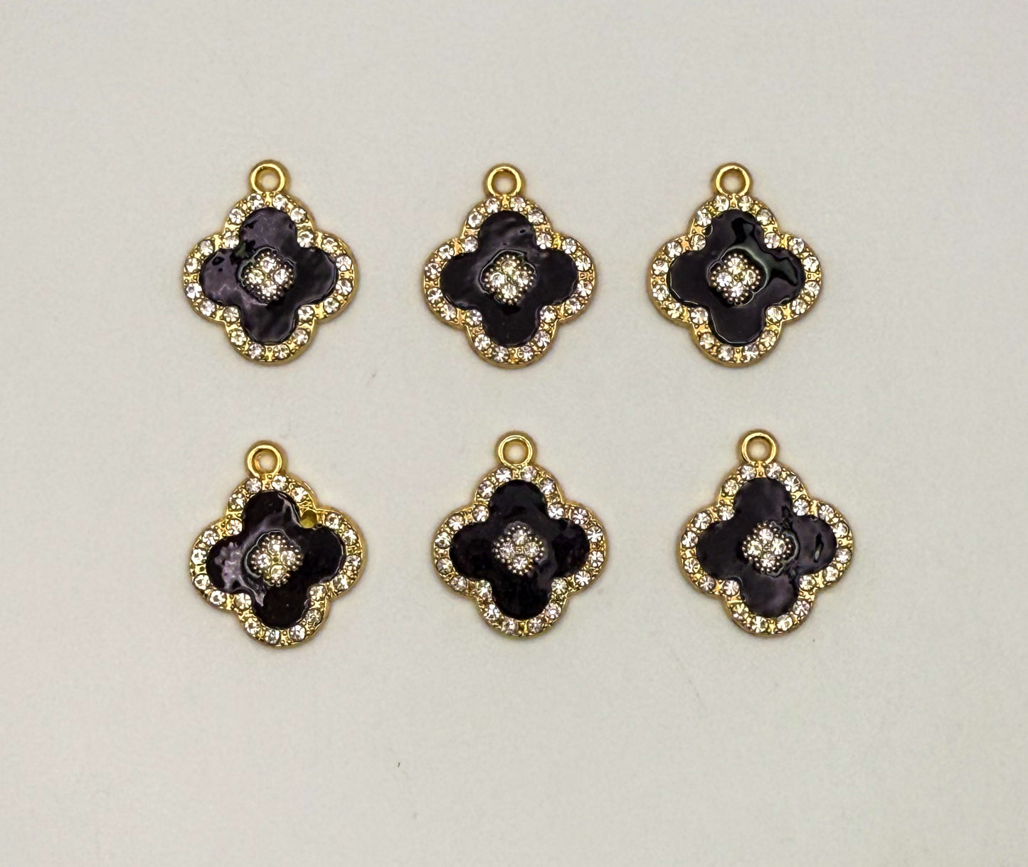 Black & Gold Clover DIY Charms