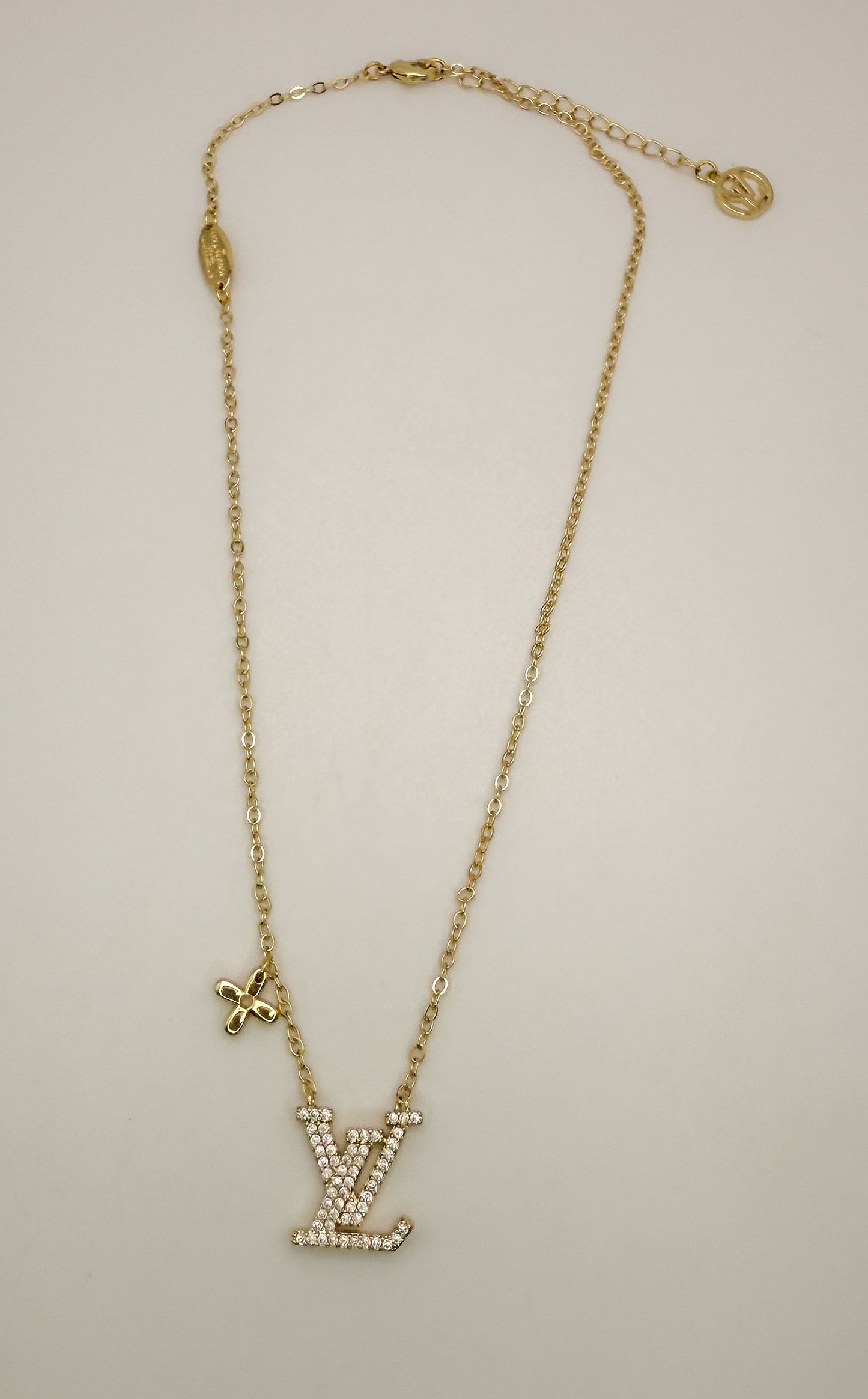 High Quality LV Designer Bling Gold Adjustable Necklace