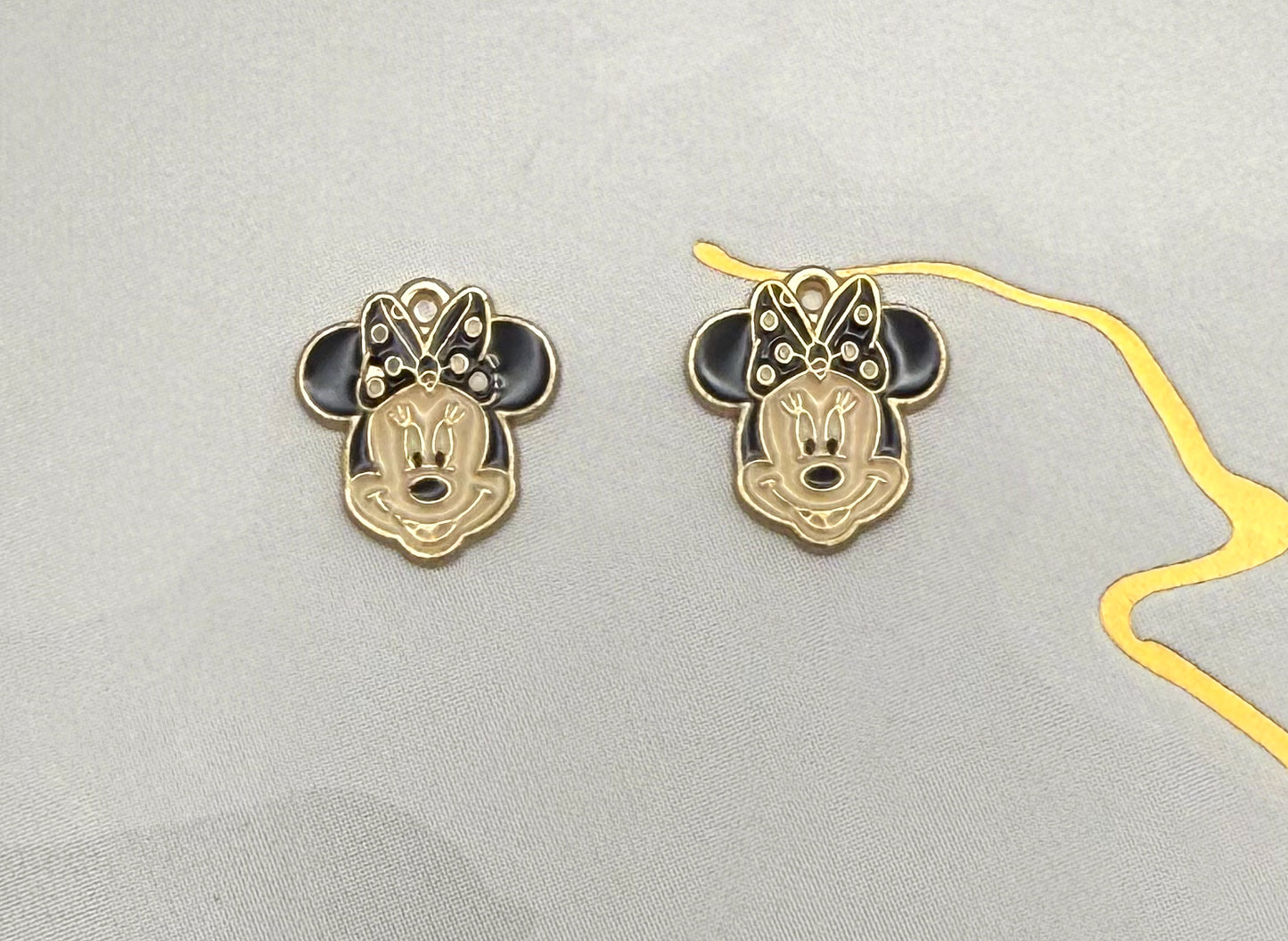 Gold Minnie Head DIY Metal Charms