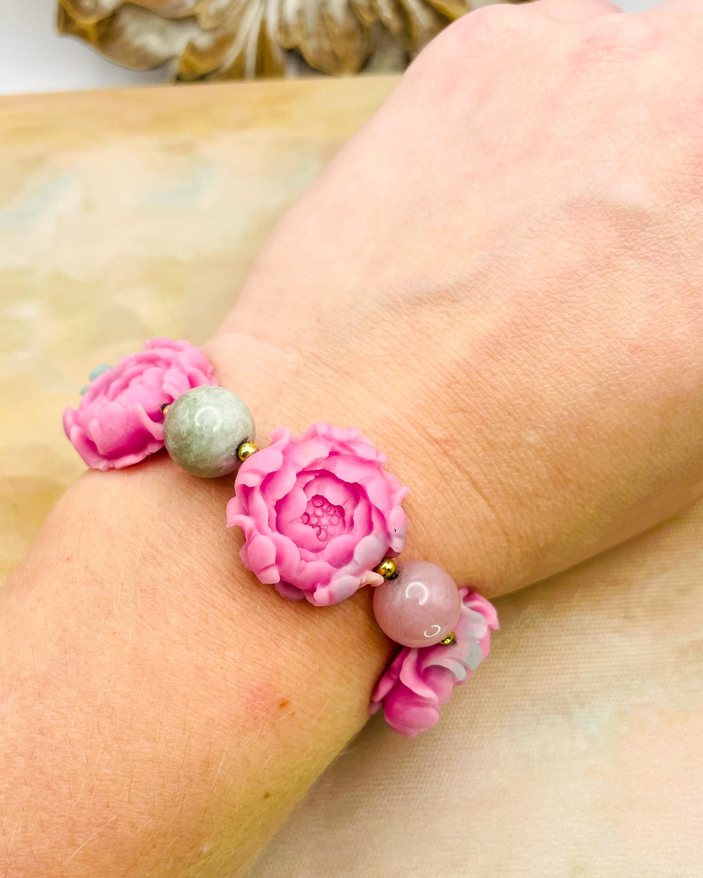 YanYuan Agate Powder Pressed Statement Bracelets