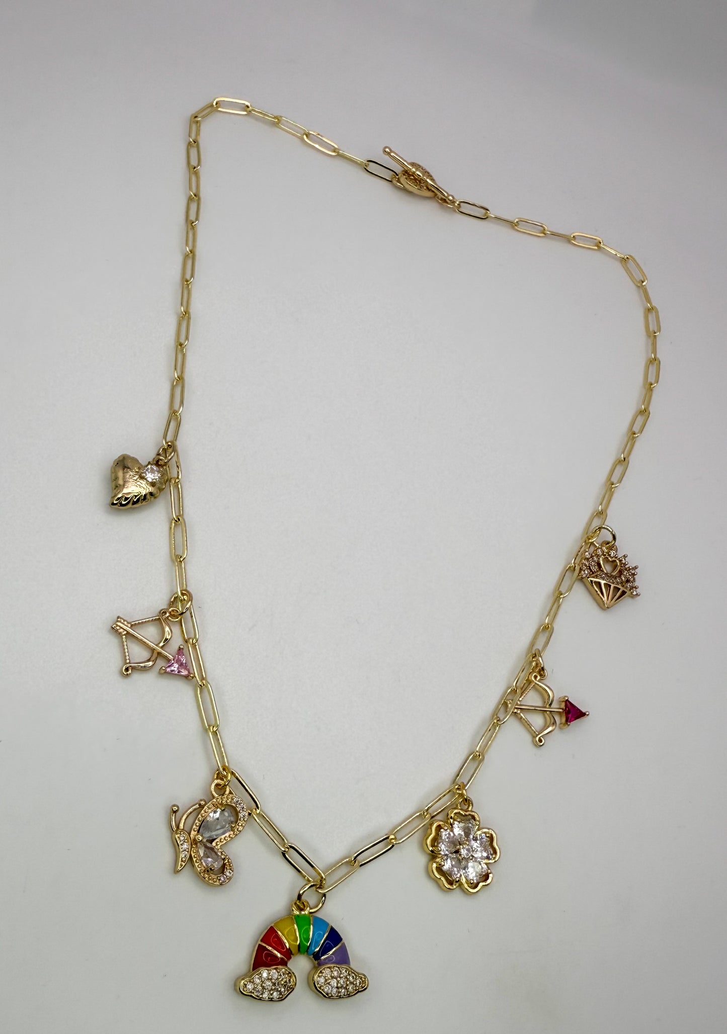 Over the Rainbow Gold Charm Necklace