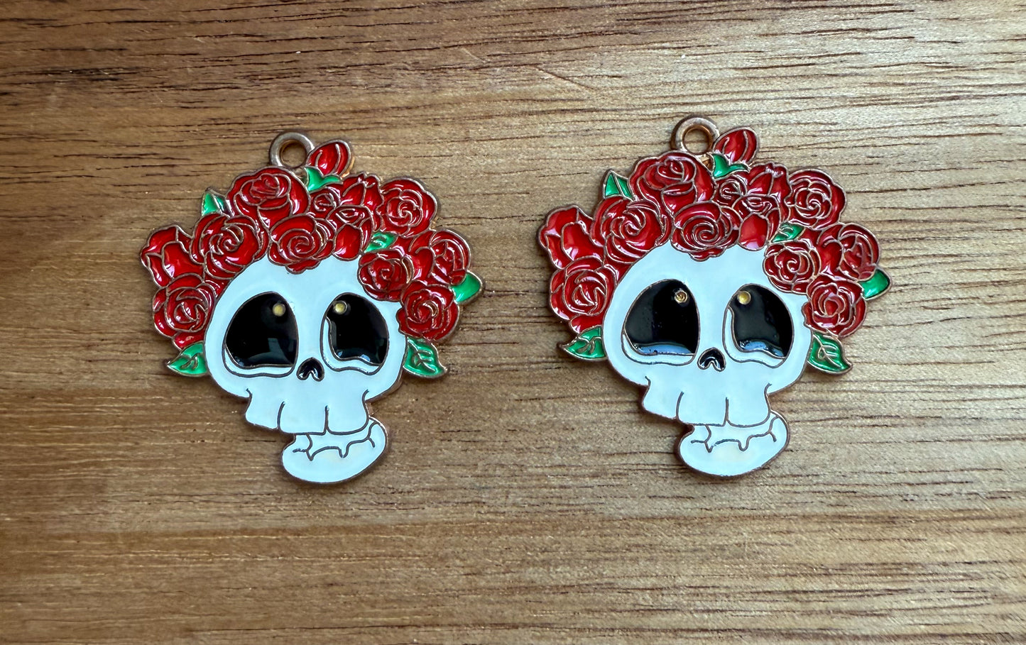 Skull with Rose Head Wrap DIY Charm