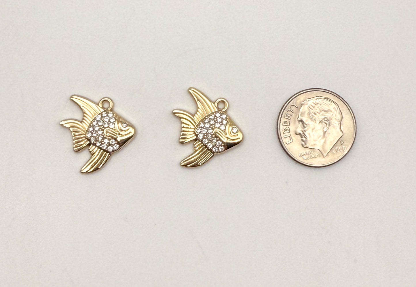 Sparkling Gold Seahorse or Ocean Fish DIY Charms