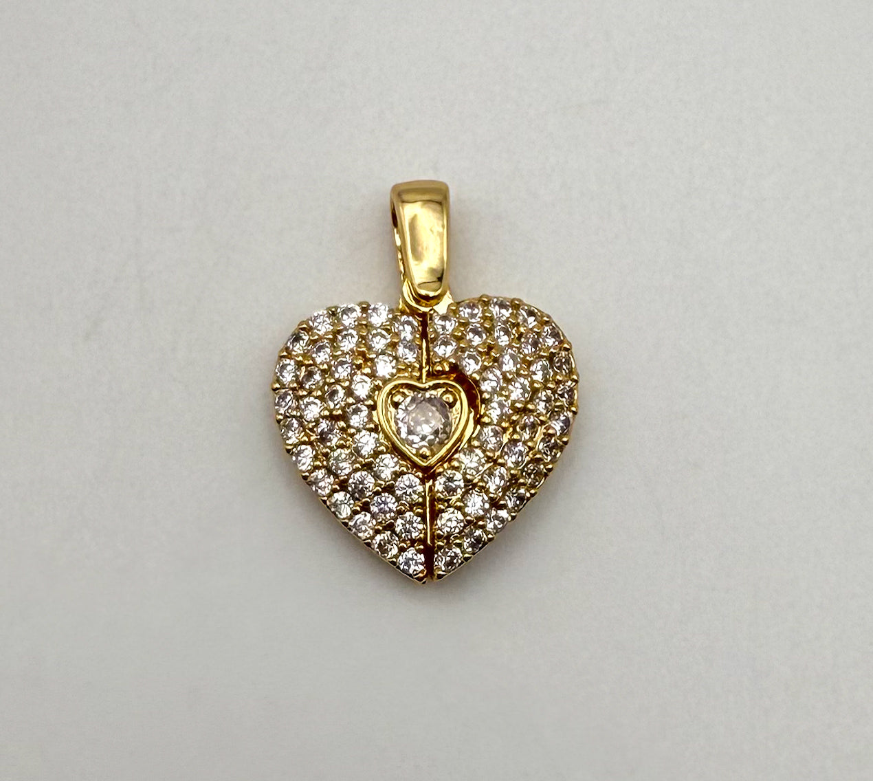 Sparkling Open Heart Gold DIY Pendants
