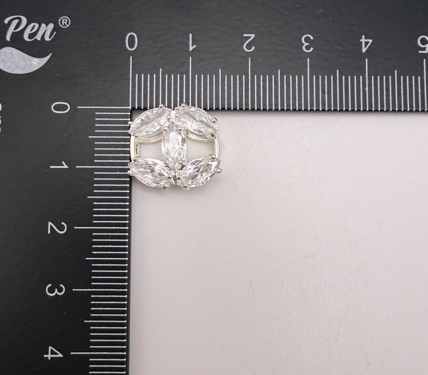 Big CC Rhinestone Gold or Silver Spacer Metal Charm Bead for DIY Jewelry Making