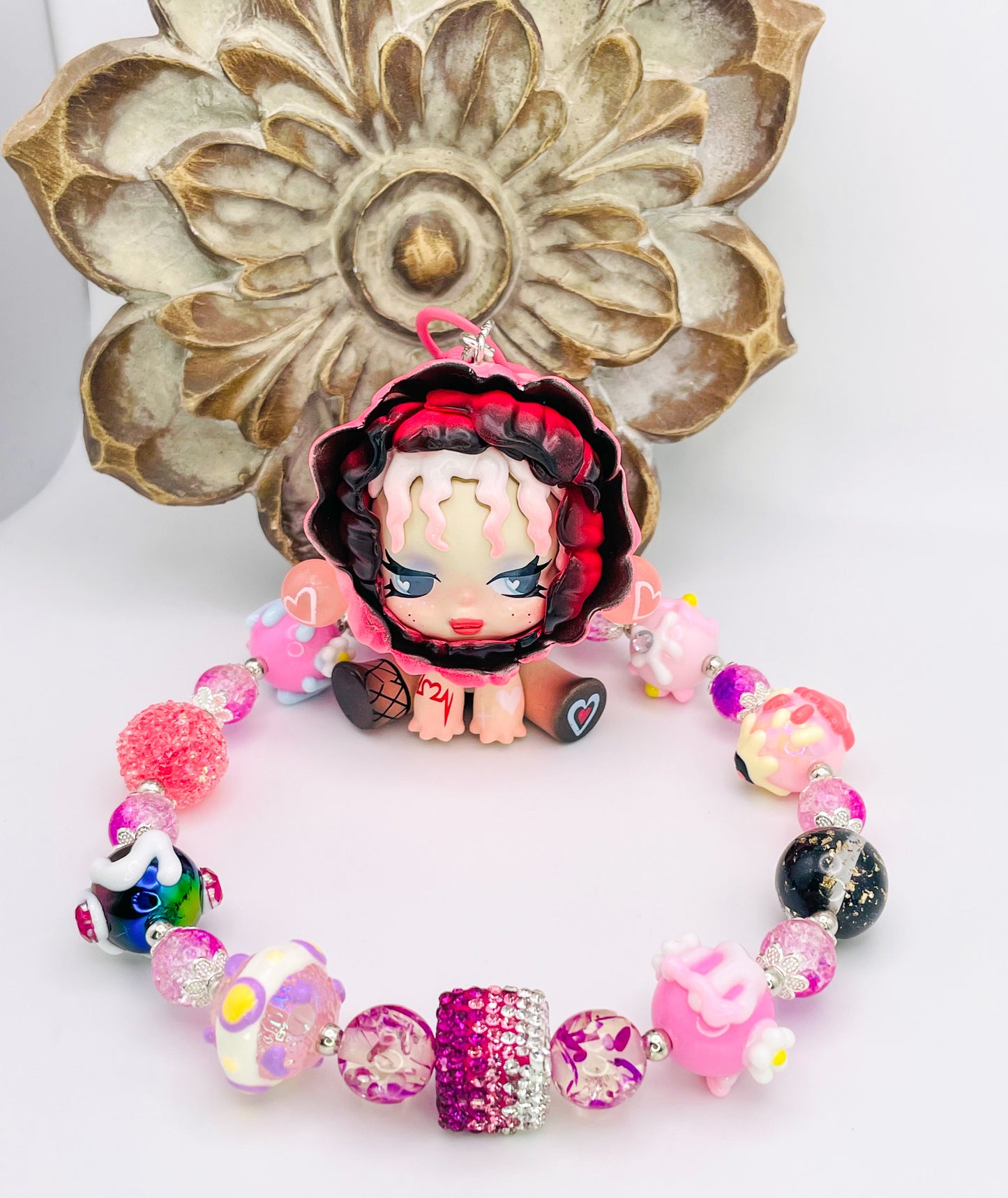 Pop Mart’s Skull Panda Luxury Charm Key Chain, Handbag Decor Strap