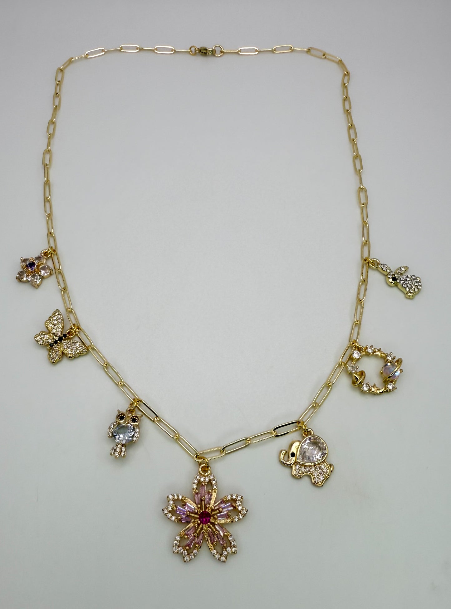 Bloom of Spring Gold Charm Necklace