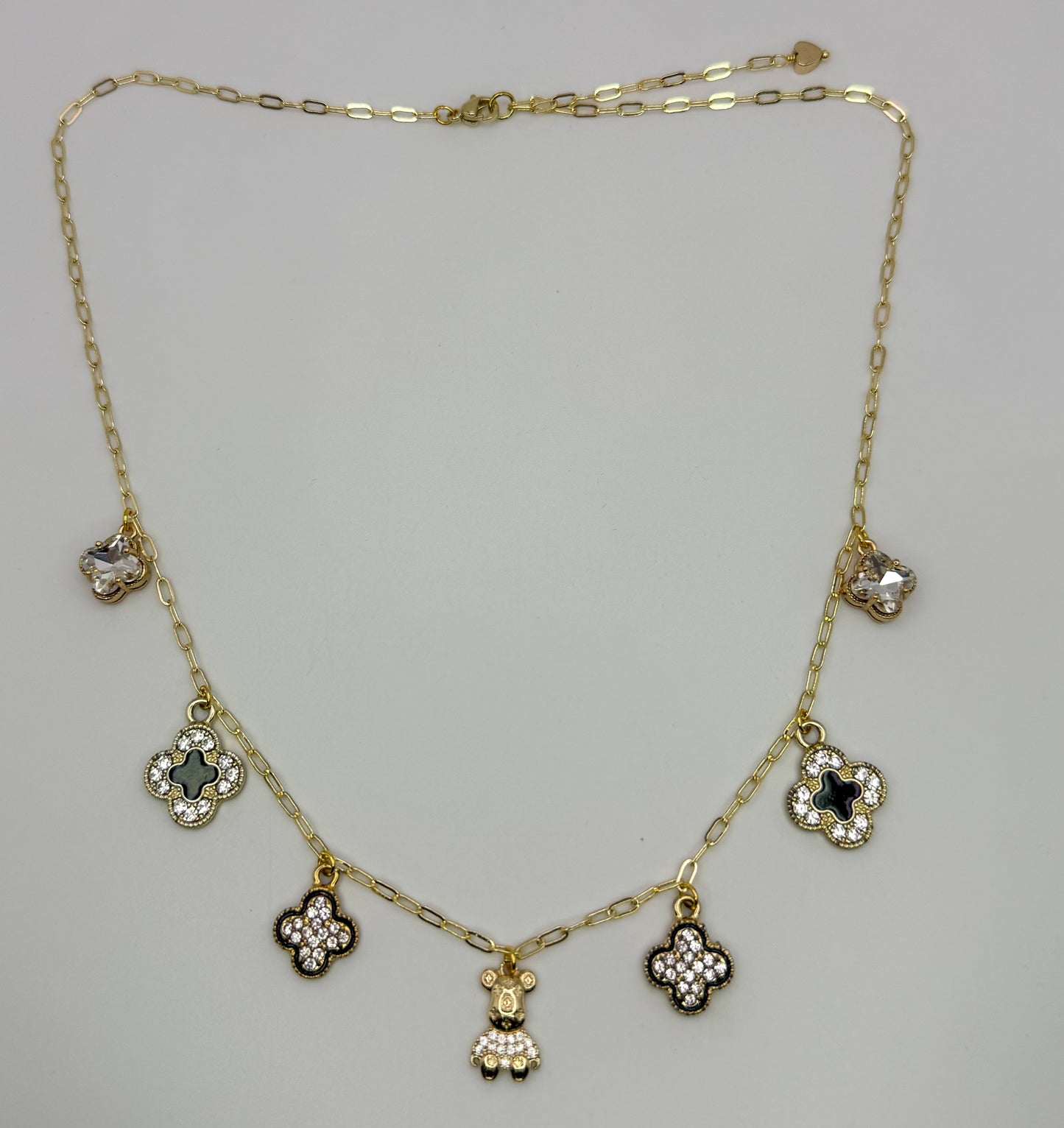 LV Inspired Gold Charm Necklaces