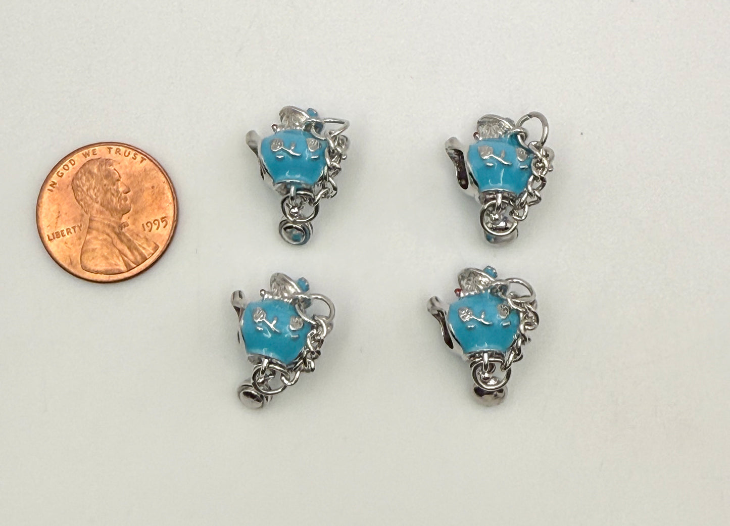 Teapot with Mouse inside DIY Spacer Charm for Charm Bracelets