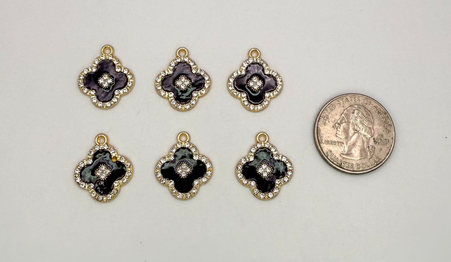 Black & Gold Clover DIY Charms