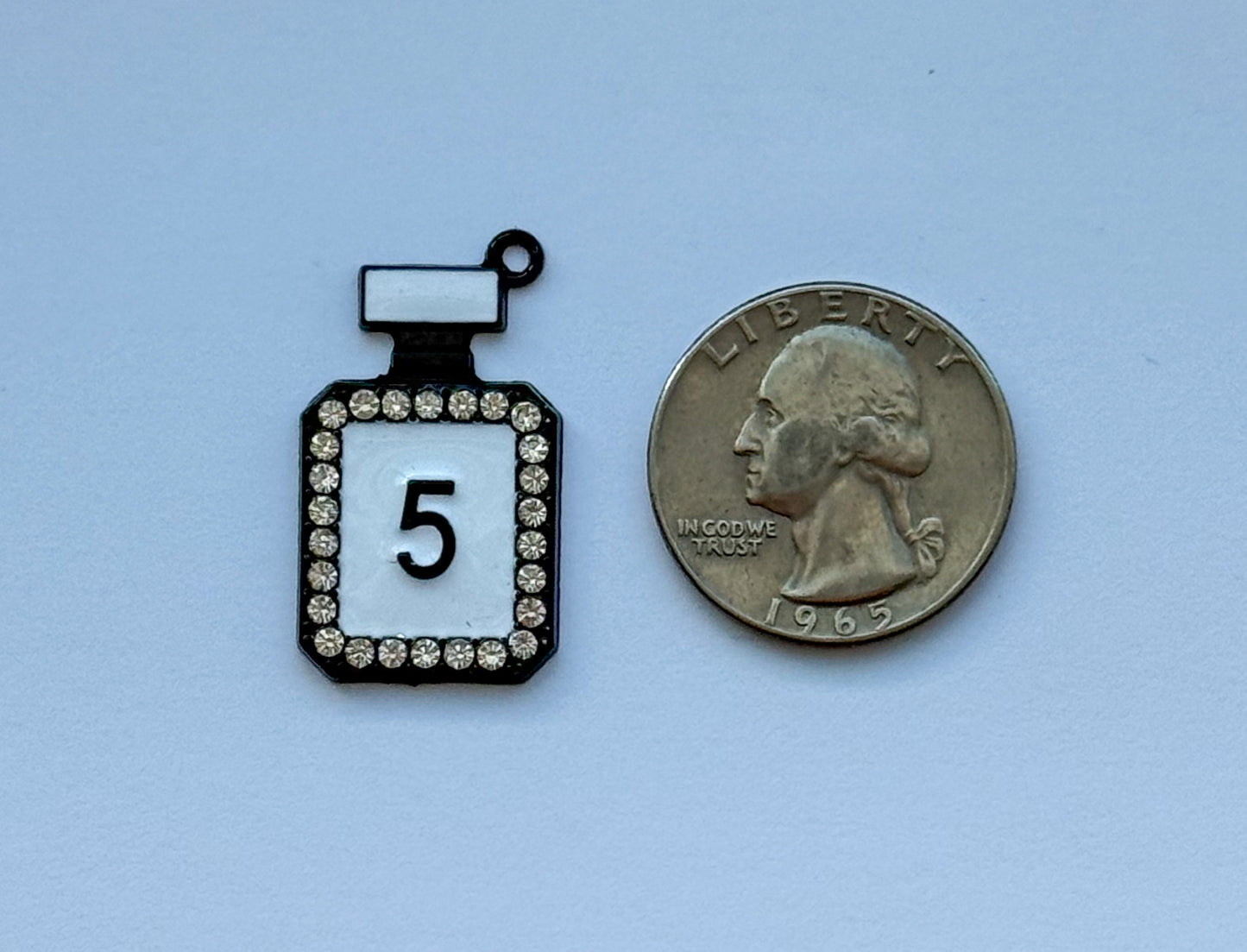 Black & White No. 5 Perfume Bottle DIY Metal Charms