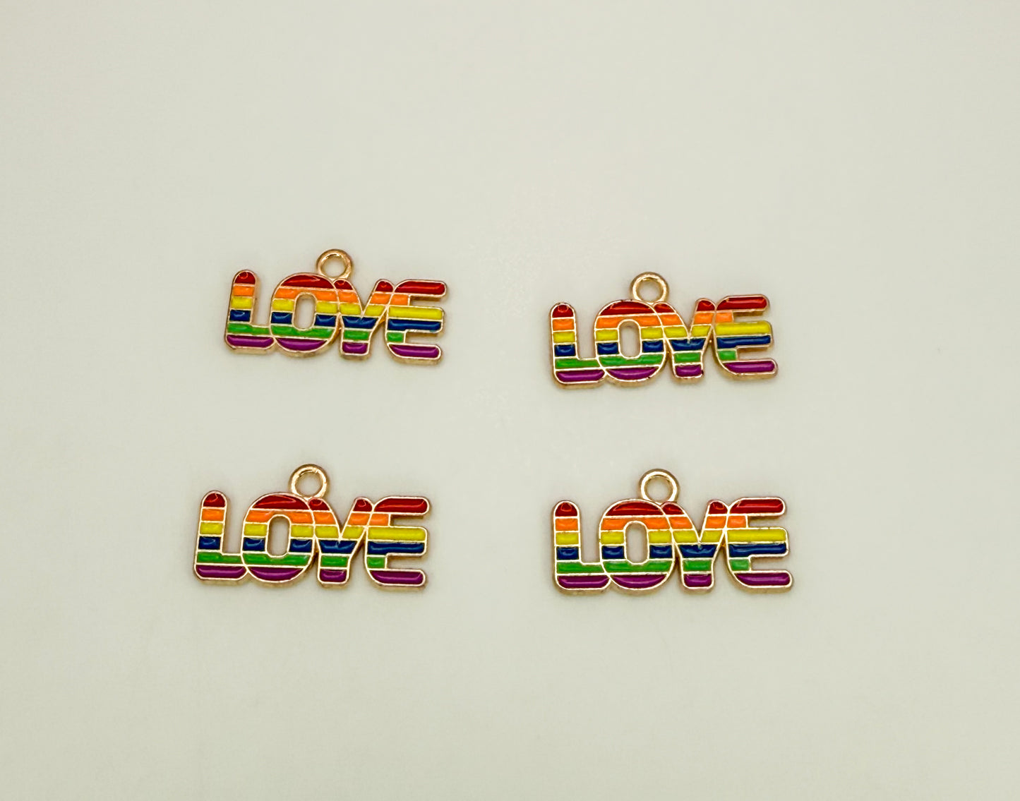 Colorful LOVE DIY Gold Metal Charms