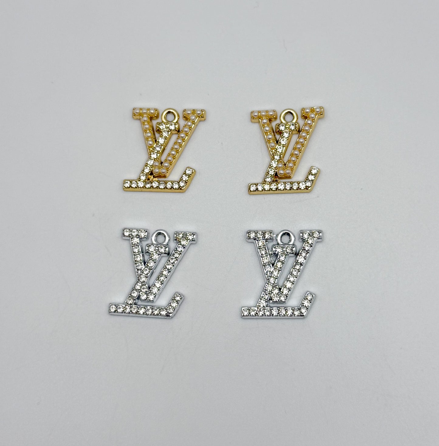 Gold & Silver LV Designer DIY Charm Pendants