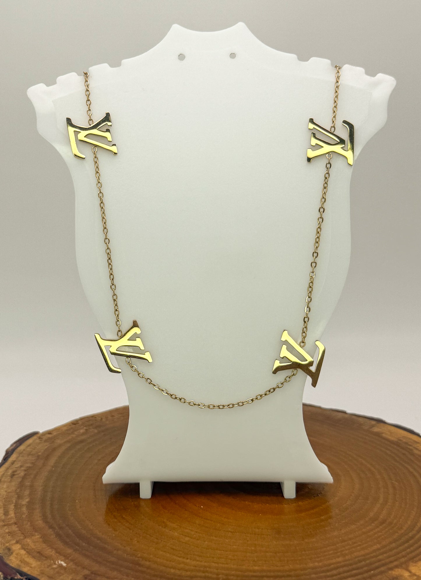 Gold LV Designer Adjustable Necklace