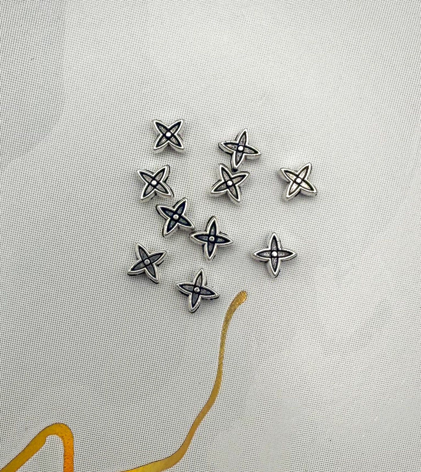 Silver LV Inspired DIY Metal Spacer Beads