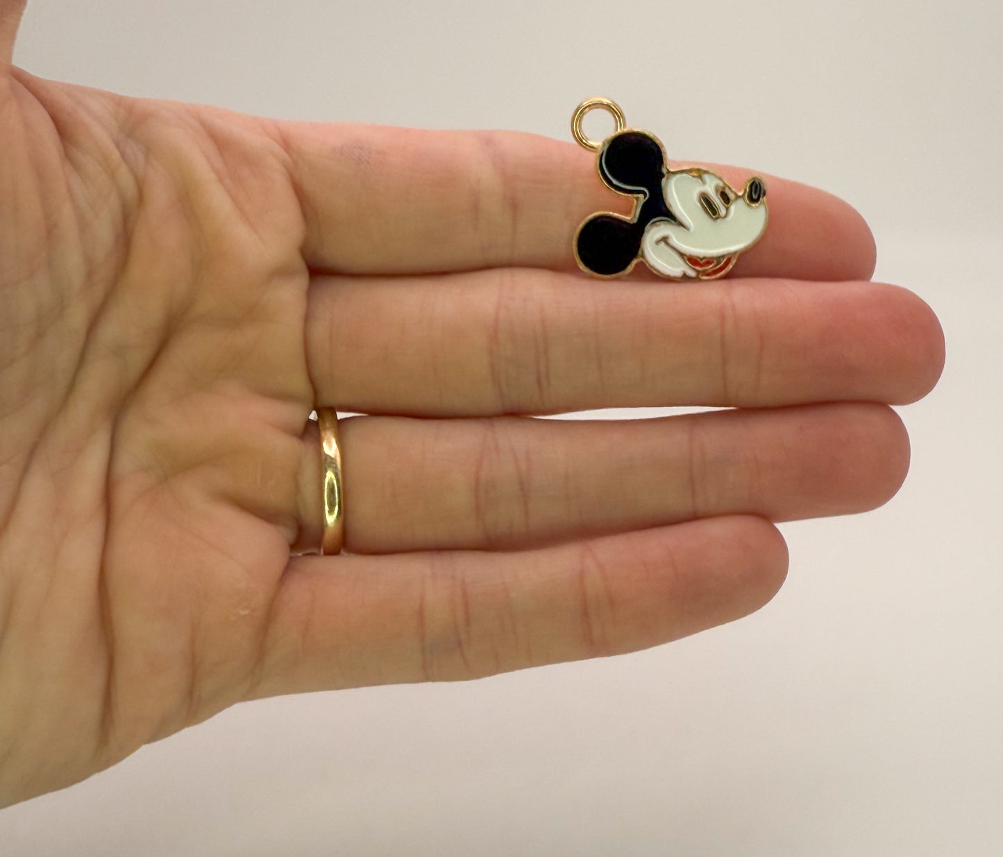 Mickey Head & Mickey Hand DIY Gold Metal Charms