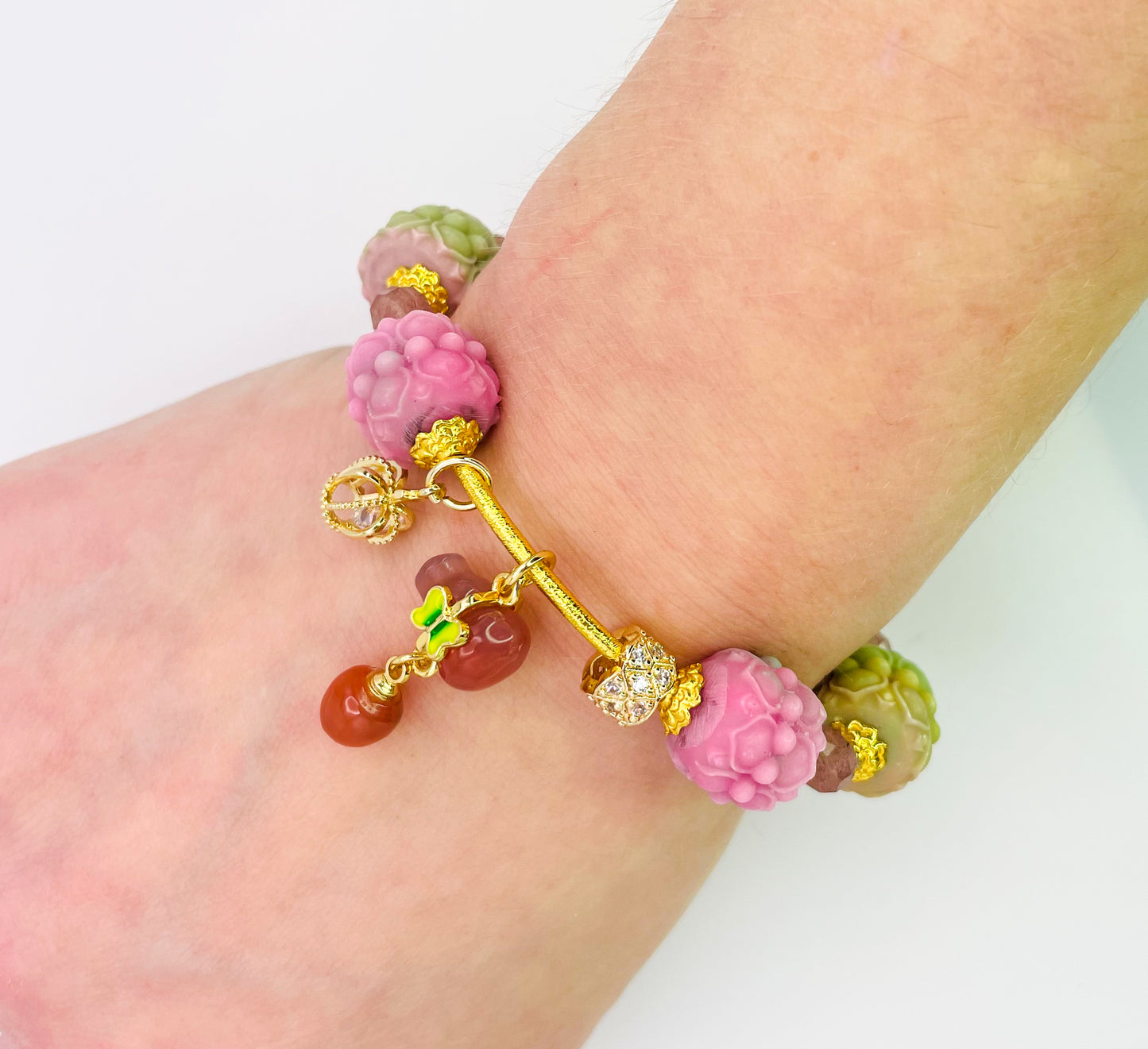 YanYuan Agate Powder Pressed Statement Bracelets