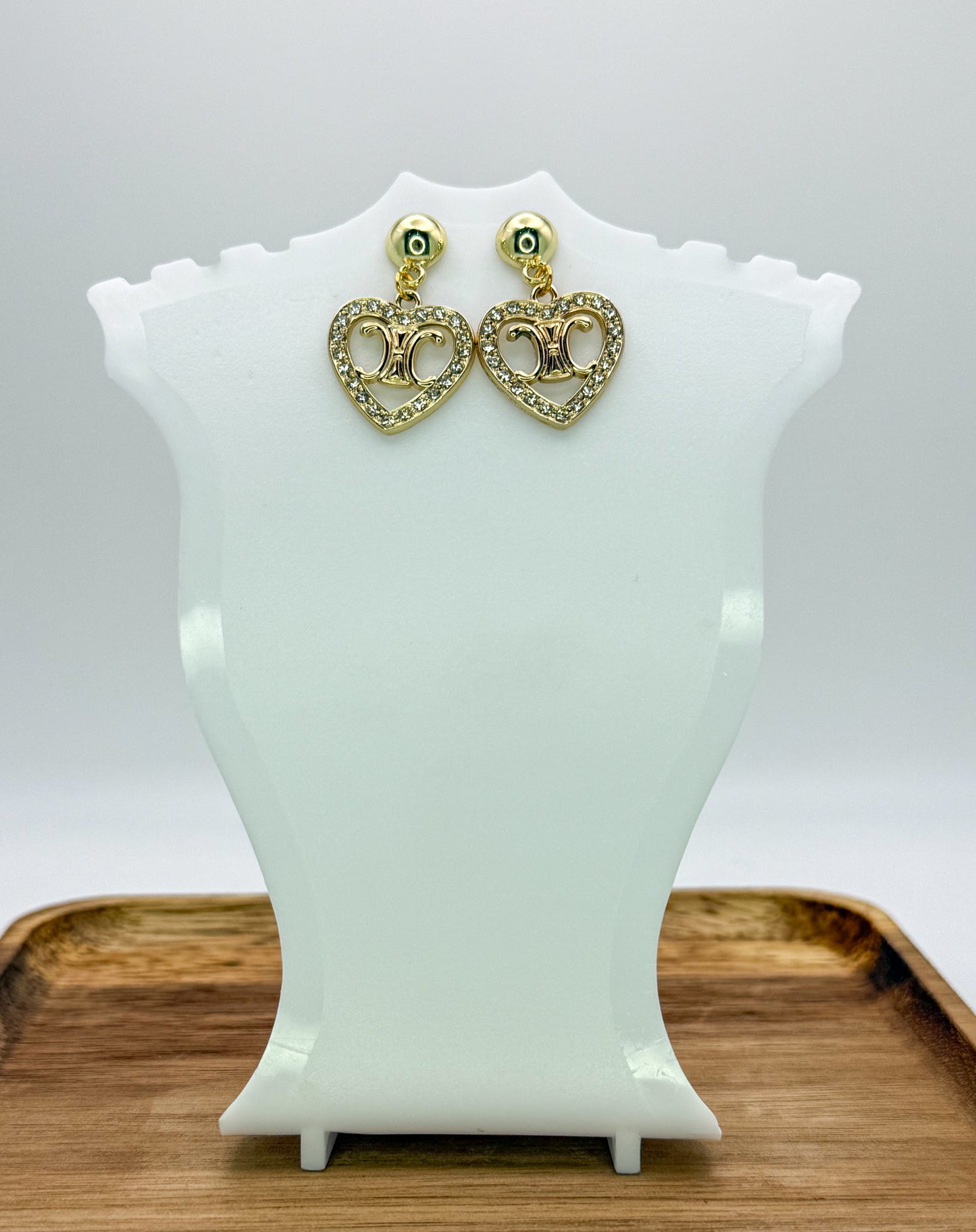 Designer Gold Stud Dangle Earrings