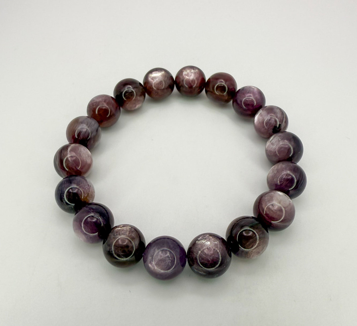 Purple Lepidolite Mica Crystal Beaded Bracelet