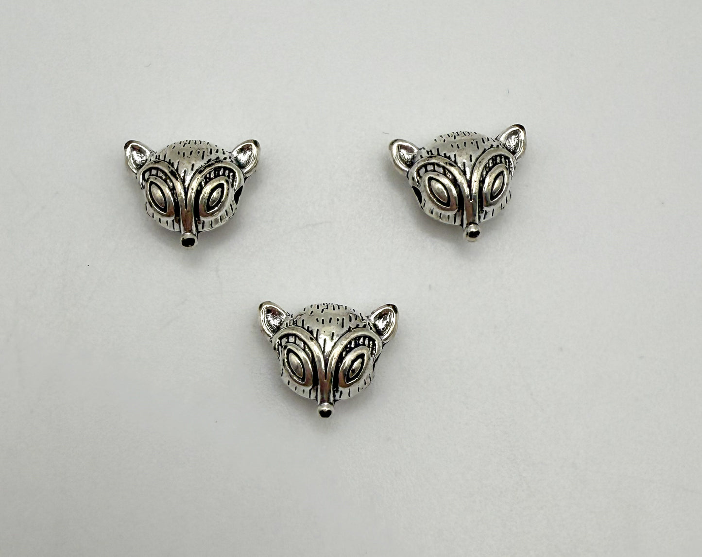 Fox Head Gold & Silver Spacers Charm Beads